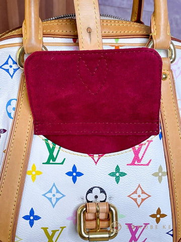 LOUIS VUITTON Priscilla White Multicolor Monogram HandBag M40096 LV 【S】