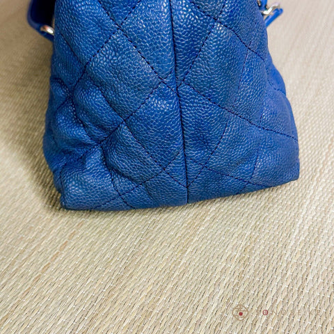 Chanel Caviar Skin Tote Bag 2way Chain tote blue No.15 【A】