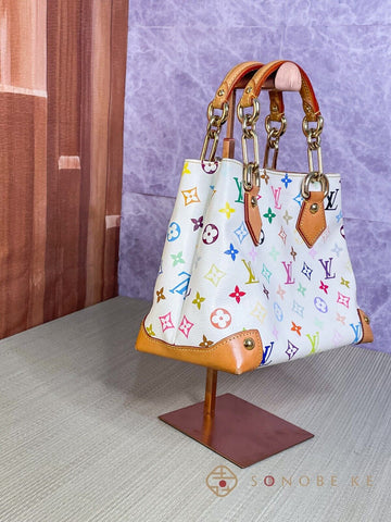 Louis Vuitton Audra White Multicolor Monogram Handbag M40047 【S】