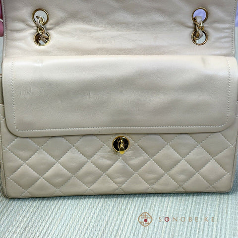 CHANEL Matelasse  Double W Flap Paris Limited Classic Shoulder Bag Beige【SS】