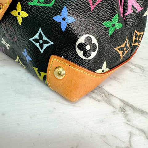 Louis Vuitton Audra Black Multicolor Monogram Handbag Murakami M40048 SONOBE KE