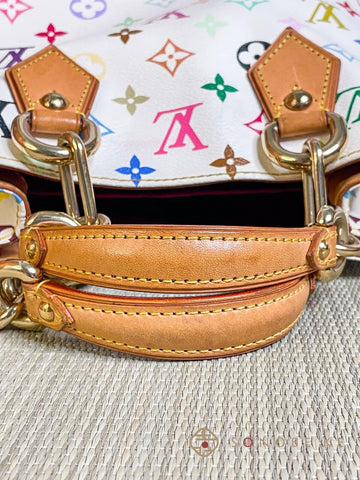 Louis Vuitton Audra White Multicolor Monogram Handbag M40047 【S】