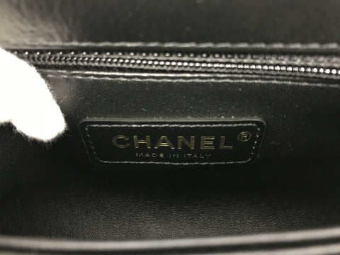 CHANEL top handle coco handle XXS bijou truss black serial plate unused handbag