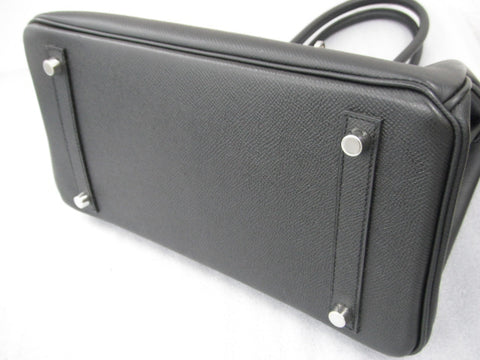 HERMES HERMES Birkin 30 black Epson SV metal fittings Q carved seal handbag handbag
