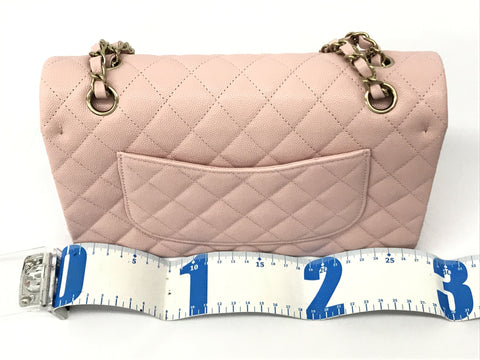 CHANEL Caviar Skin Caviar W Flap 25 Pink GP Hardware Serial Plate Hardware Handbag