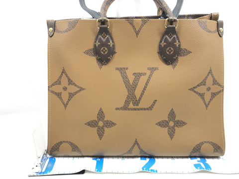 LOUIS VUITTON monogram bag giant monogram reverse on the go MM handbag 2WAY handbag