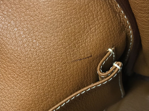 HERMES Kelly Kelly 28 Inner Stitch Gold Togo G Metal Fittings □E Engraved Handbag