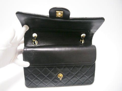 CHANEL lambskin W flap black [with seal card] No. 1 shoulder bag