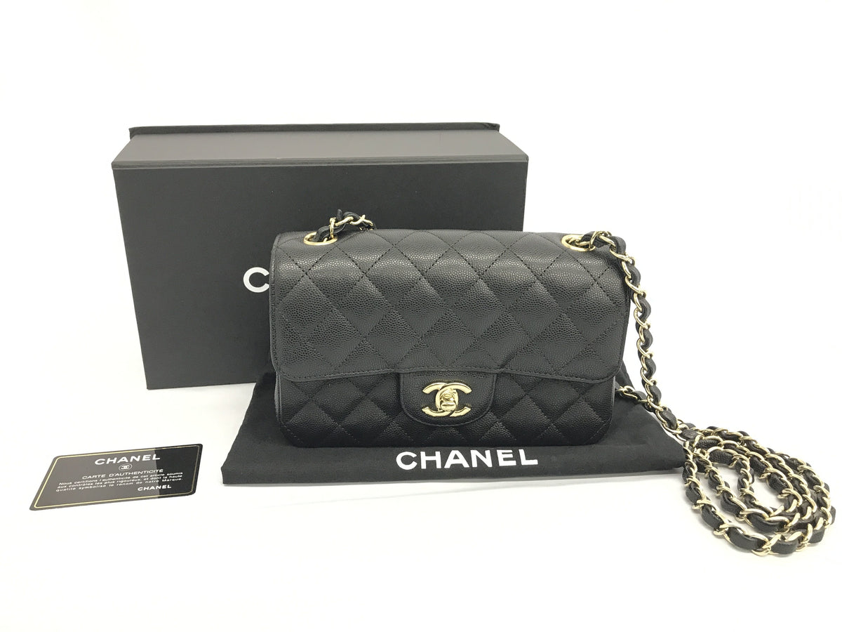 CHANEL Minimato Caviar Black GP Shoulder Bag