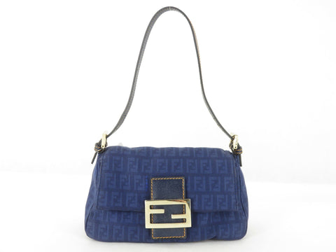 FENDI Zucchino handbag canvas blue shoulder bag