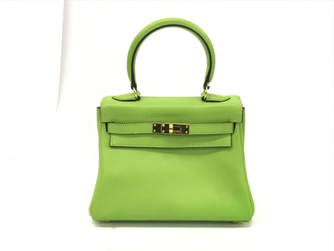 HERMES Kelly mini Kelly Gulliver apple green gold hardware handbag