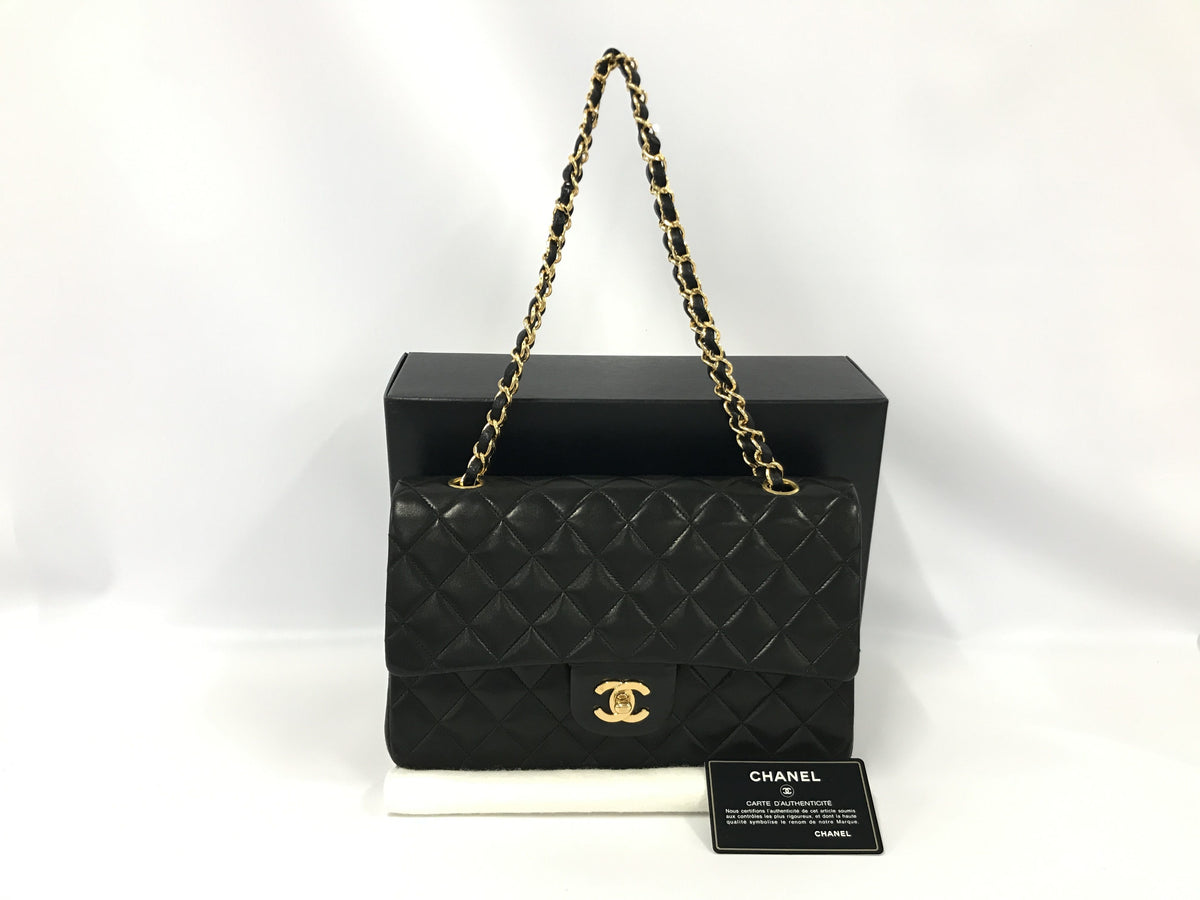 CHANEL lambskin W flap shoulder bag