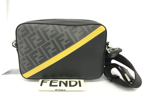 FENDI GRAY FABRIC BAG SHOULDER BAG