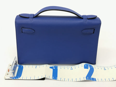 HERMES Kelly Pochette Kelly Swift Blue Royale SS U Handbag