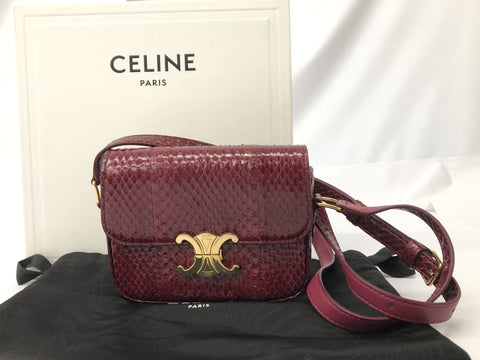 CELINE Triomphe Python Shoulder Bag Shoulder Bag