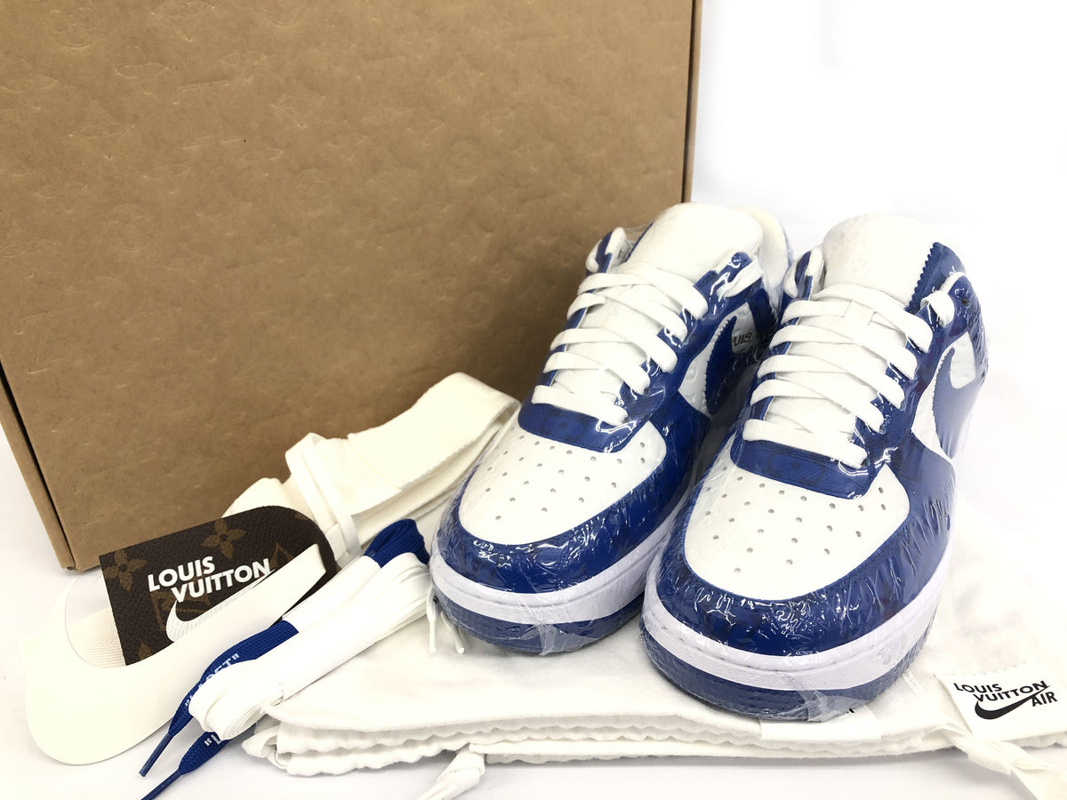 LOUIS VUITTON NIKE AIR FORCE ONE 5 BLUE SNEAKERS