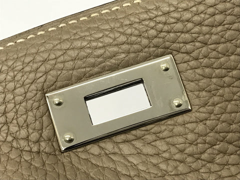 HERMES Kelly Kelly 28 Etoupe SV metal fittings J carved seal handbag