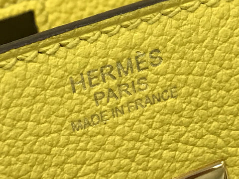 HERMES Birkin 30 Taurillon Novillo Jaune naple handbag