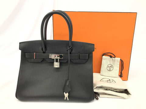 HERMES Birkin Birkin 30 Epson black SV metal fittings □P handbag