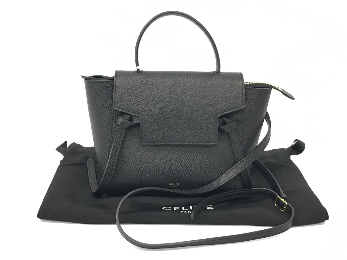 CELINE Other Belt Bag Nano Leather 2WAY Handbag/Black Handbag