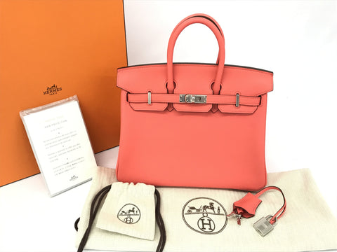 HERMES Birkin 25 Verso Togo Rouge Kazak X Rouge Ash SS Z Handbag