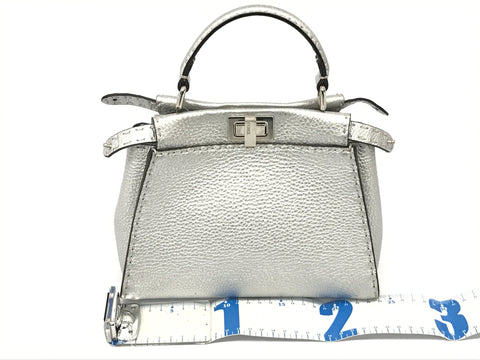Fendi Mini Peekaboo Silver Selleria 8BN244 Handbag