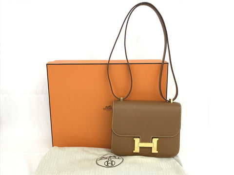 HERMES HERMES Constance 3 mini shoulder bag silver metal fittings carved seal Z shoulder bag