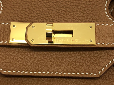 HERMES Birkin Birkin 35 Togo gold gold metal fittings GD metal fittings U carved seal handbag