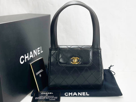 CHANEL MATRASSE MINI BAG W17/H14cm approx. 5 Tan lock handbag with box, bag, card and seal 5216354 handbag