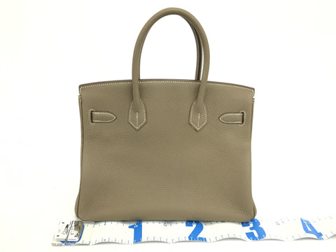 HERMES Birkin Birkin 30 Z Engraving Etoup Gold Hardware Handbag