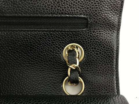 CHANEL caviar skin caviar W flap 16 series shoulder bag