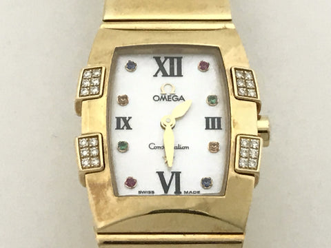 OMEGA 1183.79.00 90477586 Quartz Shell Dial K18 Women's Watch