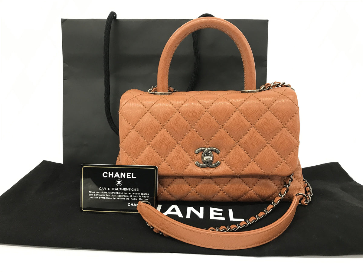 CHANEL Caviar Skin Top Handle Coco Handle XS Caviar Skin Handbag