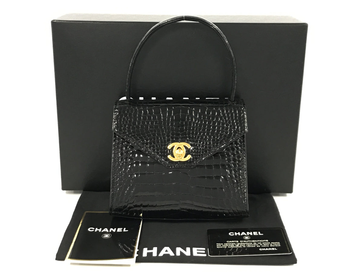 CHANEL Mini Kelly Croc Handbag【S】