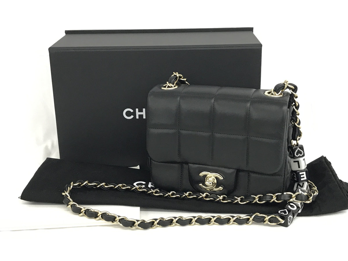 CHANEL matelasse CHANEL mini matt lamb black GP shoulder bag