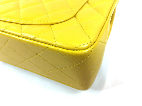 CHANEL lambskin mini matelasse lambskin yellow shoulder bag