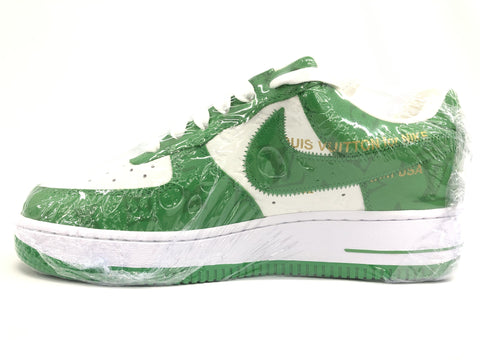 LOUIS VUITTON Nike AIR FORCE 1 LOW size 6.5 monogram leather low-cut sneakers green sneakers