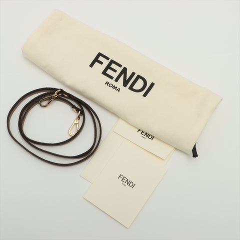 FENDI ROMA MINI Canvas 2WAY Handbag Beige 8BH380 Handbag