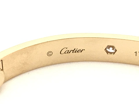 Cartier Love Bracelet #17 Half Diamond PG Au750 29.0g Bracelet/Bangle (Precious Metal)