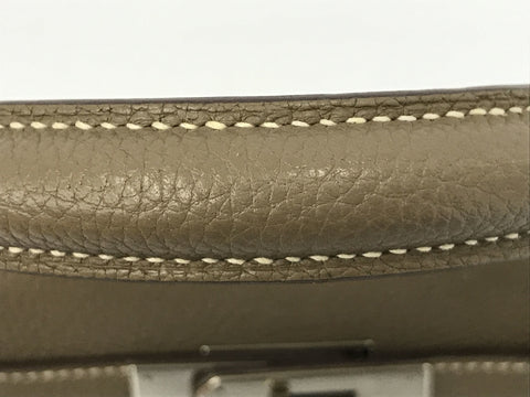 HERMES Kelly Kelly 28 Togo Etoupe X engraving handbag