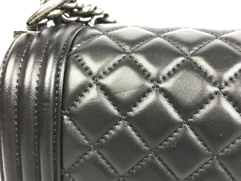 CHANEL Lambskin Boy Chain Shoulder Lambskin/Silver Hardware Shoulder Bag