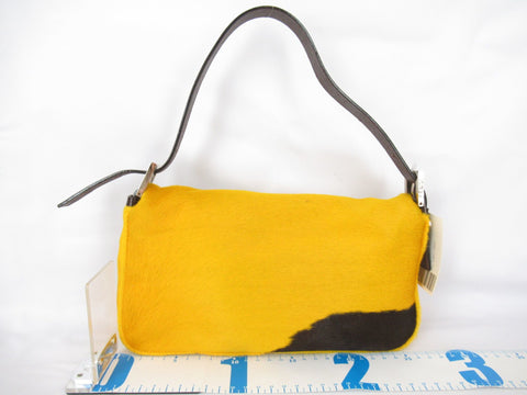 FENDI Mamma Mamma Harako Yellow Brown Handbag