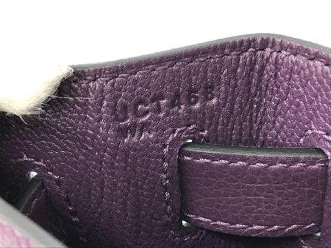 HERMES Kelly Kelly 28 purple gold metal fittings EVERCOLOR U engraving handbag