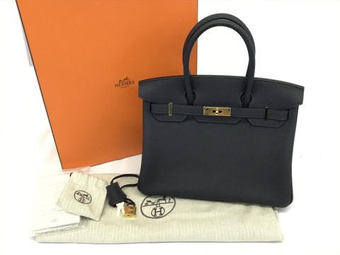 HERMES Birkin Birkin 30 Taurillon Bleu Nui GP metal fittings Z engraving handbag