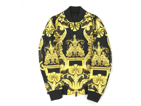 FENDI × Versace Collaboration FF Baroque Bomber Jacket Blouson 46 Men's Jacket