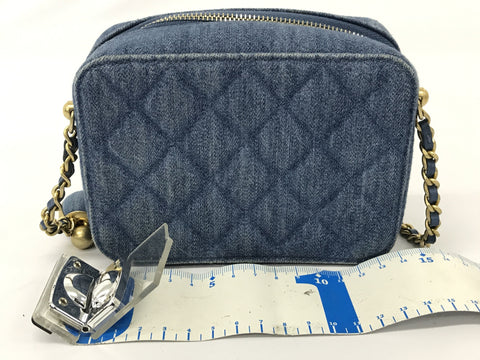 CHANEL denim chain shoulder camera bag shoulder bag