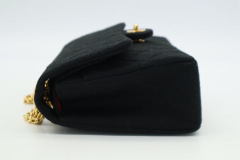 CHANEL Cotton matelasse 25 W flap W chain GD metal fittings seal card 0488614 shoulder bag shoulder bag