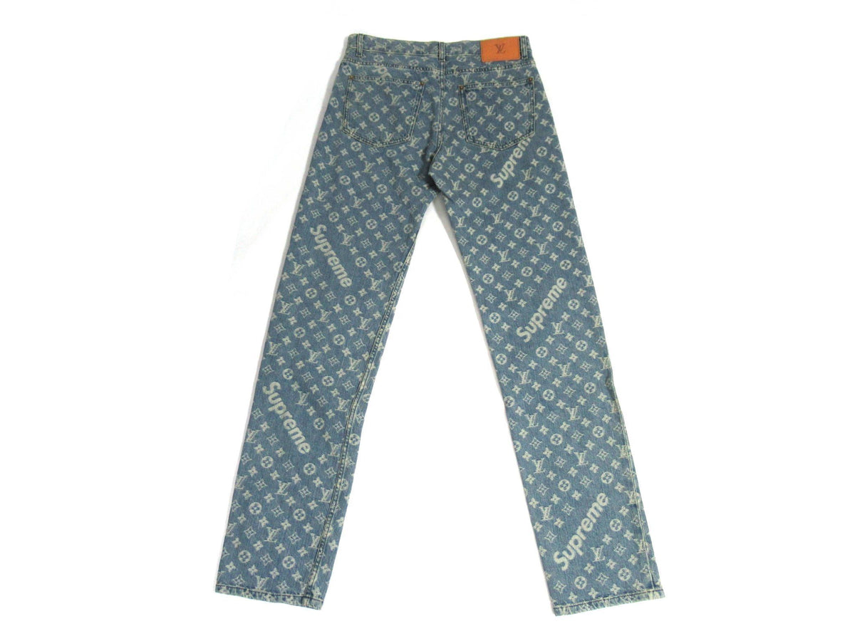 LOUIS VUITTON Supreme Vuitton Monogram Denim Pants Size 28 Pants