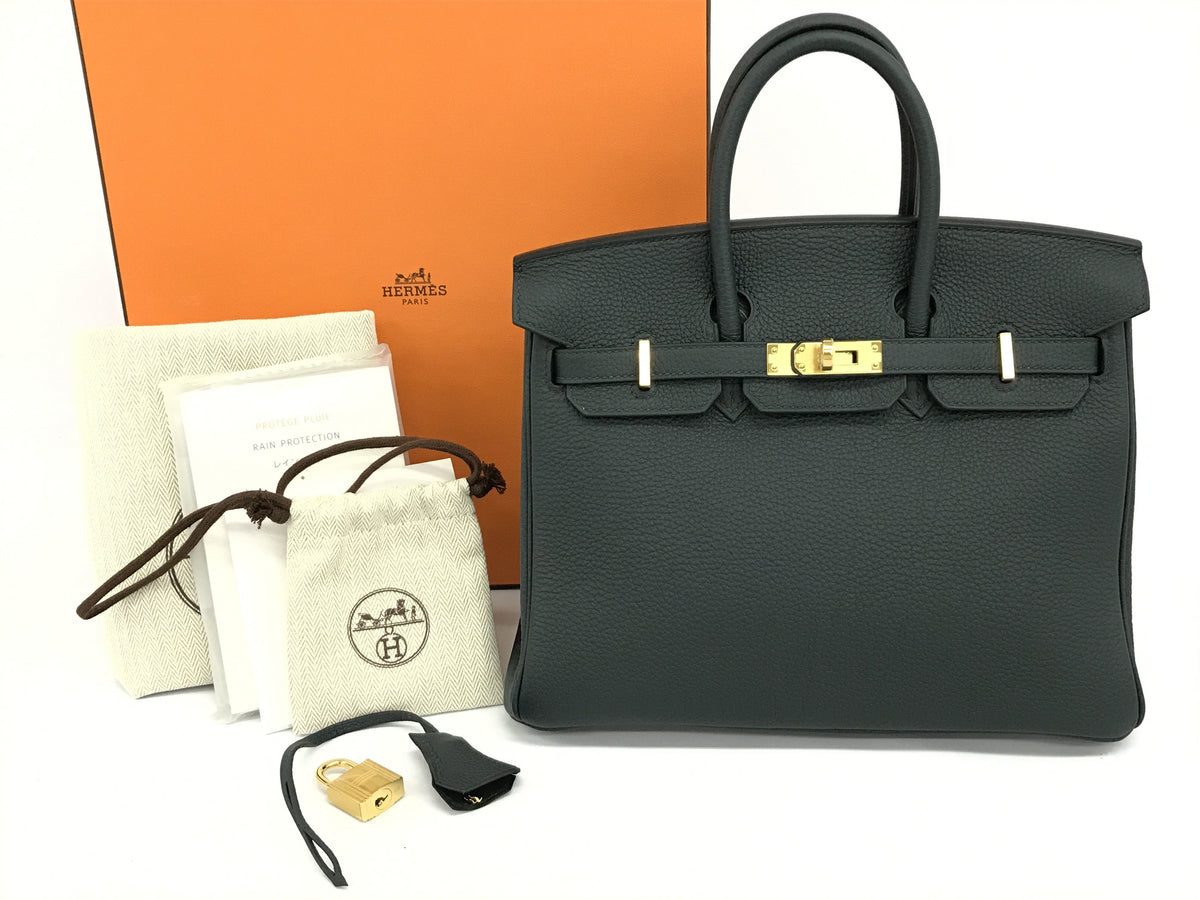 HERMES Birkin 25 6O gold hardware Togo U engraving handbag