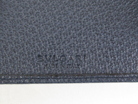 BVLGARI Billfold Leather Navy Billfold